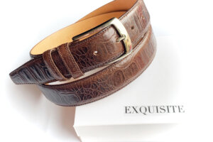 Italian Leather Belt Crocodile print