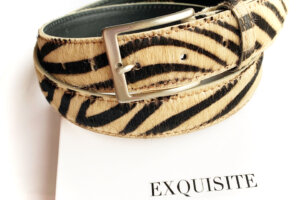 Italian Leather Belt Tiger print