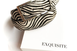 Italian Leather Belt Zebra print